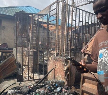 FIRE RAZES 24 SHOPS AT MANDATE MARKET IN ILORIN.