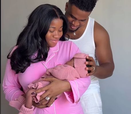 FASHION DESIGNER VEEKEE JAMES AND HUSBAND FEMI ATERE WELCOME FIRST CHILD.