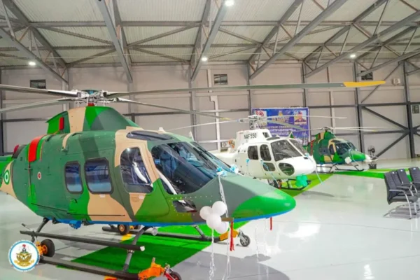 TINUBU INDUCTS FIVE HELICOPTERS INTO NAF FLEET.